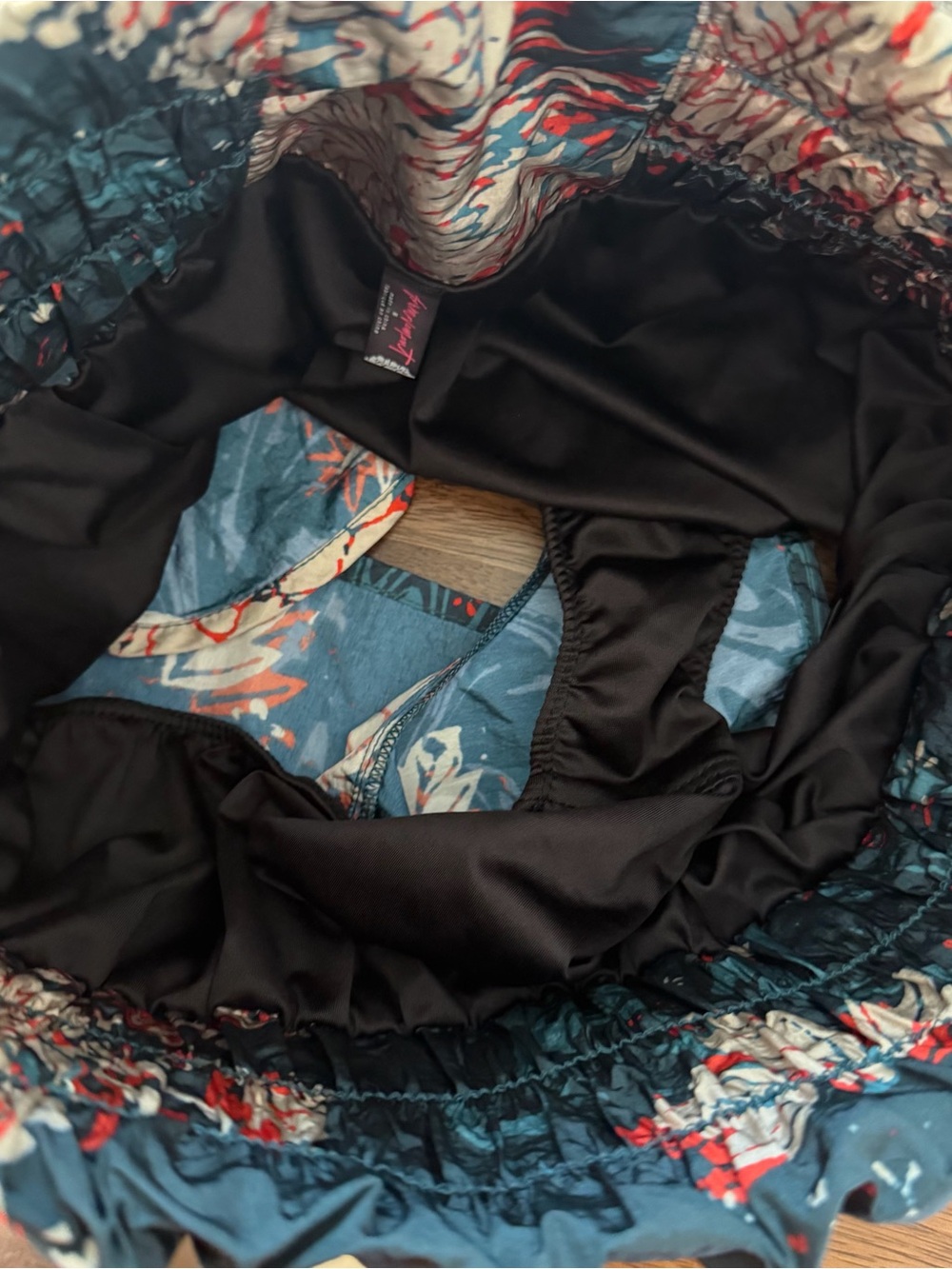 FreePeople Movement Teal Floral High-Waist Smocked Women’s Shorts - Picture 8 of 8